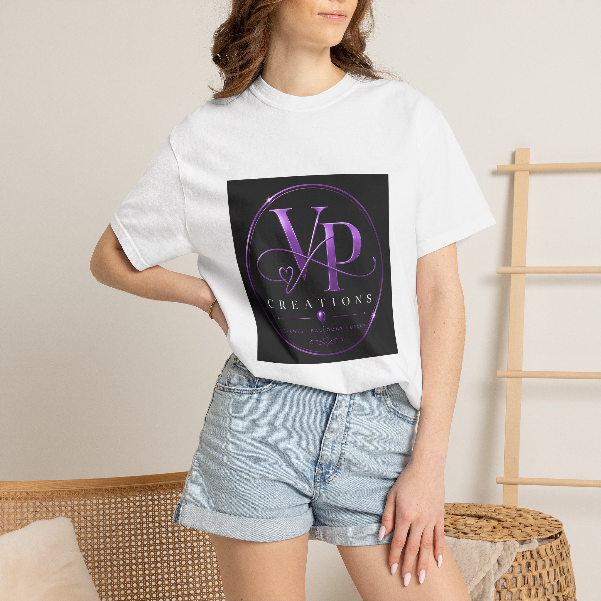 VP Creations Logo T-Shirt — Purple Monogram Graphic Tee