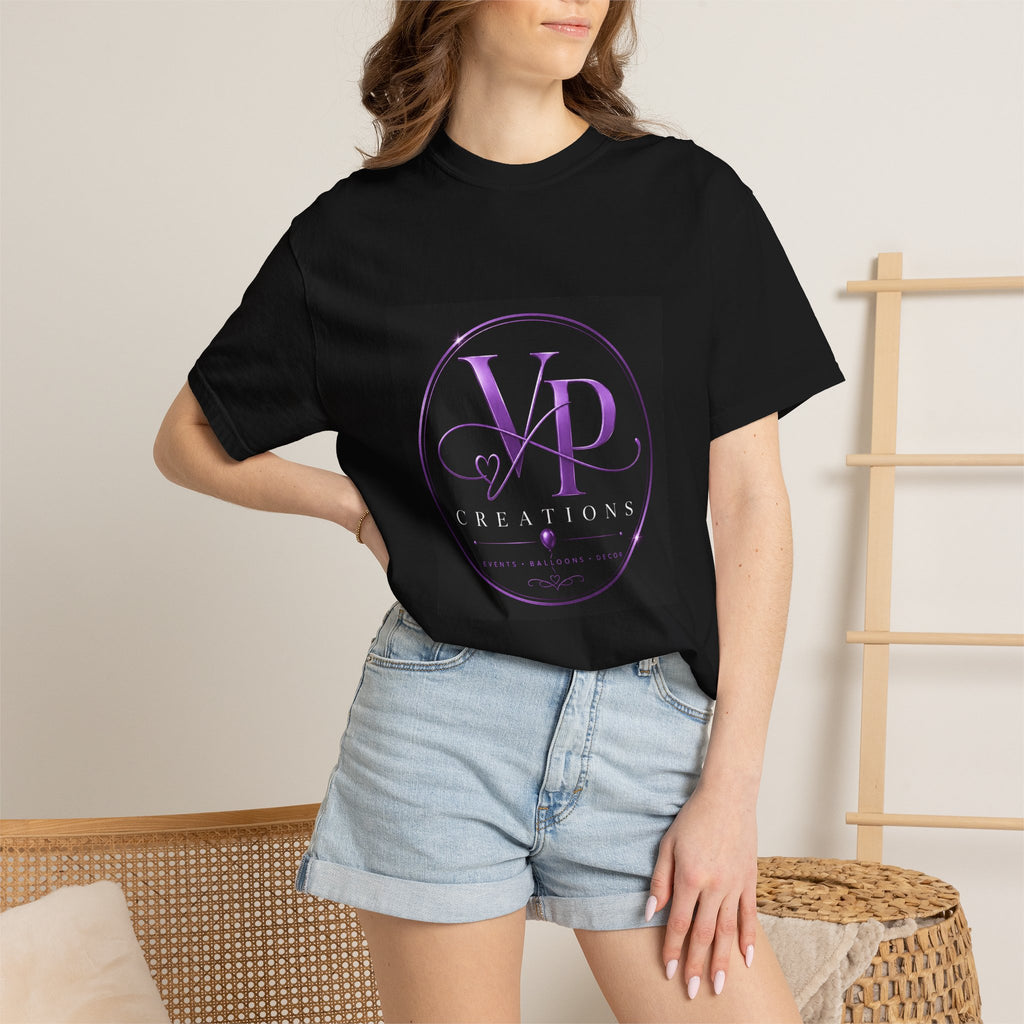 VP Creations Logo T-Shirt — Purple Monogram Graphic Tee